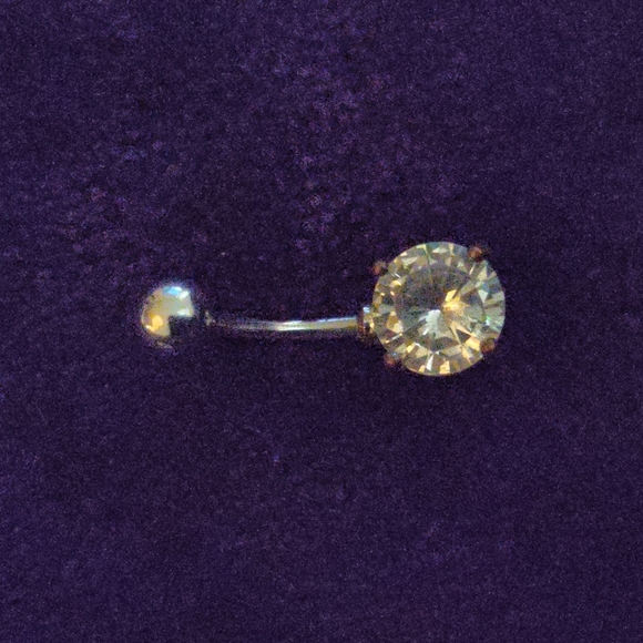 Stainless steel Diamond Belly button ring-$5 add on - Picture 1 of 2